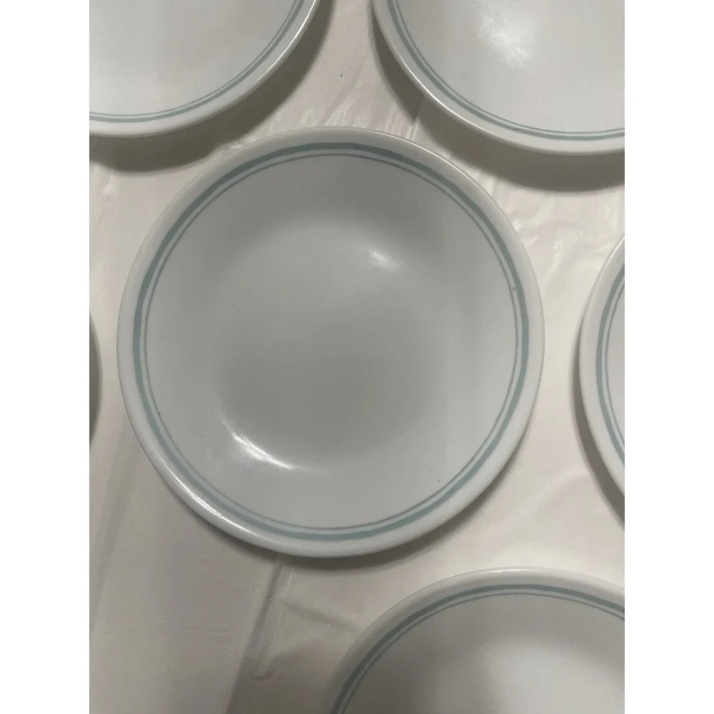 Corelle Delano Set of 6 Plates 6.75 Inches White Blue